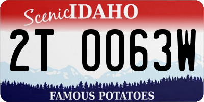 ID license plate 2T0063W
