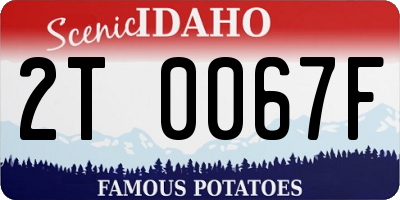 ID license plate 2T0067F