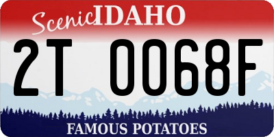 ID license plate 2T0068F