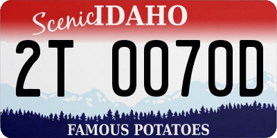 ID license plate 2T0070D
