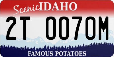 ID license plate 2T0070M