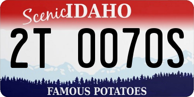 ID license plate 2T0070S