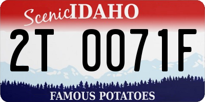 ID license plate 2T0071F
