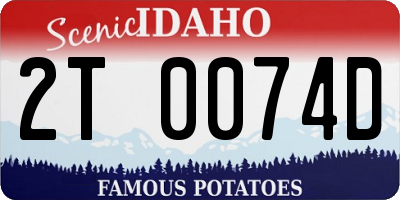 ID license plate 2T0074D