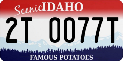 ID license plate 2T0077T