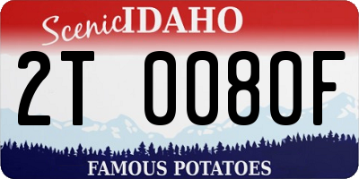 ID license plate 2T0080F