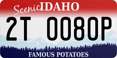 ID license plate 2T0080P