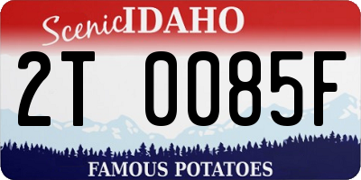 ID license plate 2T0085F