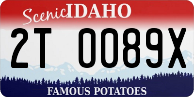 ID license plate 2T0089X