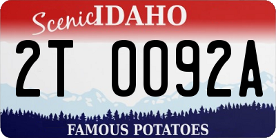 ID license plate 2T0092A