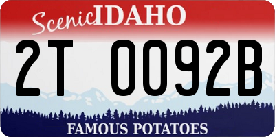 ID license plate 2T0092B