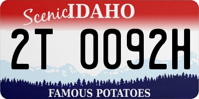 ID license plate 2T0092H