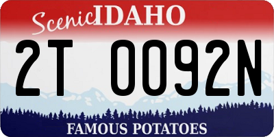 ID license plate 2T0092N