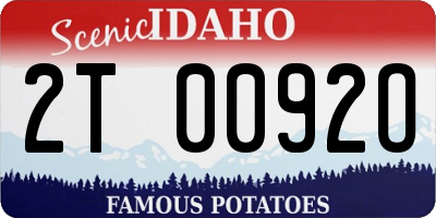 ID license plate 2T0092O