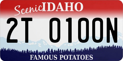 ID license plate 2T0100N