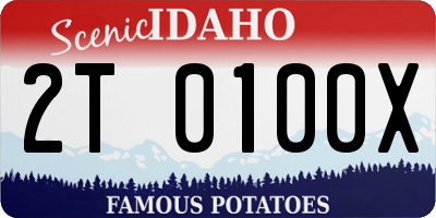 ID license plate 2T0100X