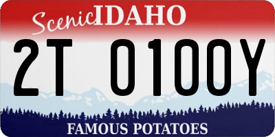 ID license plate 2T0100Y