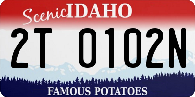 ID license plate 2T0102N