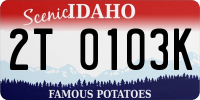 ID license plate 2T0103K