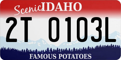 ID license plate 2T0103L