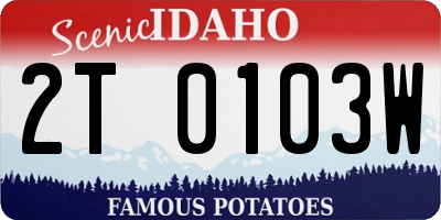 ID license plate 2T0103W