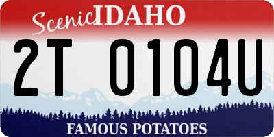 ID license plate 2T0104U
