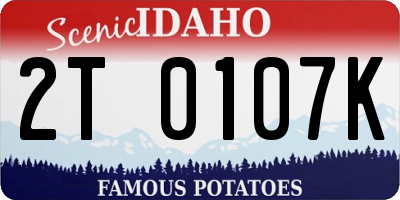 ID license plate 2T0107K