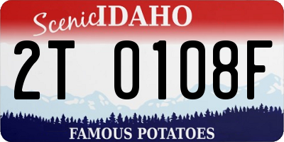 ID license plate 2T0108F