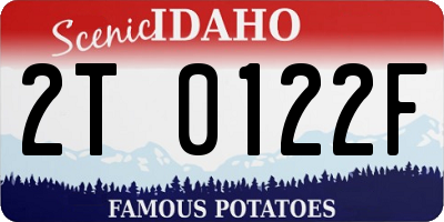 ID license plate 2T0122F