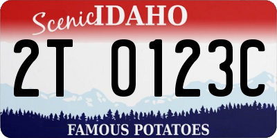 ID license plate 2T0123C