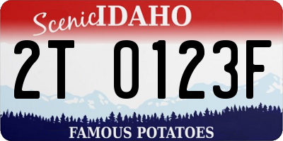 ID license plate 2T0123F