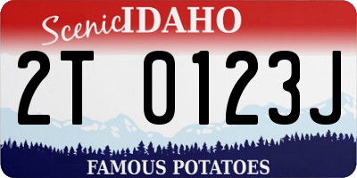 ID license plate 2T0123J