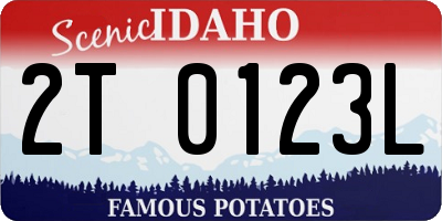 ID license plate 2T0123L