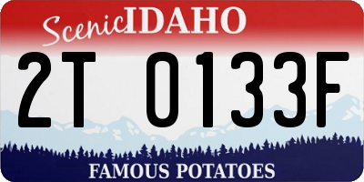 ID license plate 2T0133F