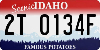 ID license plate 2T0134F