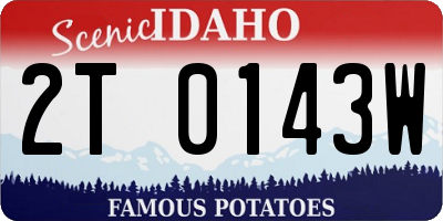 ID license plate 2T0143W