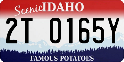 ID license plate 2T0165Y