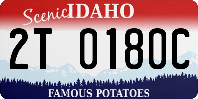 ID license plate 2T0180C