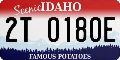ID license plate 2T0180E