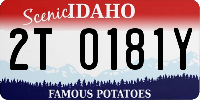 ID license plate 2T0181Y