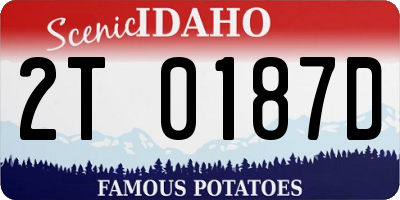 ID license plate 2T0187D