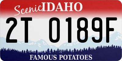 ID license plate 2T0189F