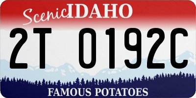 ID license plate 2T0192C