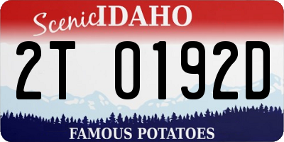 ID license plate 2T0192D