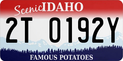 ID license plate 2T0192Y