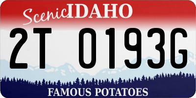 ID license plate 2T0193G