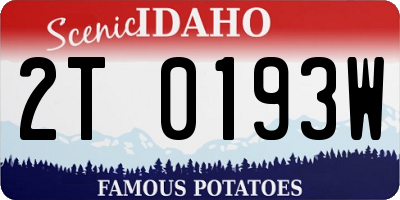 ID license plate 2T0193W