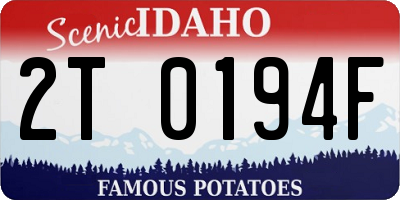 ID license plate 2T0194F