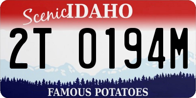 ID license plate 2T0194M