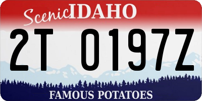 ID license plate 2T0197Z